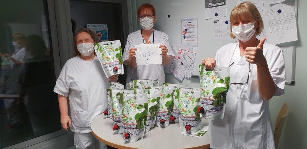 Livraison COVID - Sève de bouleau plateaux médicaux